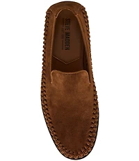Steve Madden Men's Newbury Suede Woven Side Detail Slip On Loafers