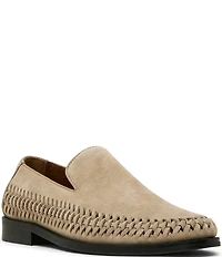 Steve Madden Men's Newbury Suede Woven Side Detail Slip On Loafers