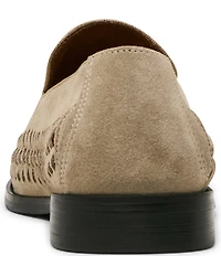 Steve Madden Men's Newbury Suede Woven Side Detail Slip On Loafers