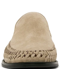 Steve Madden Men's Newbury Suede Woven Side Detail Slip On Loafers