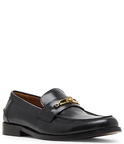 Steve Madden Men's Norton Leather Bit Buckle Dress Loafers