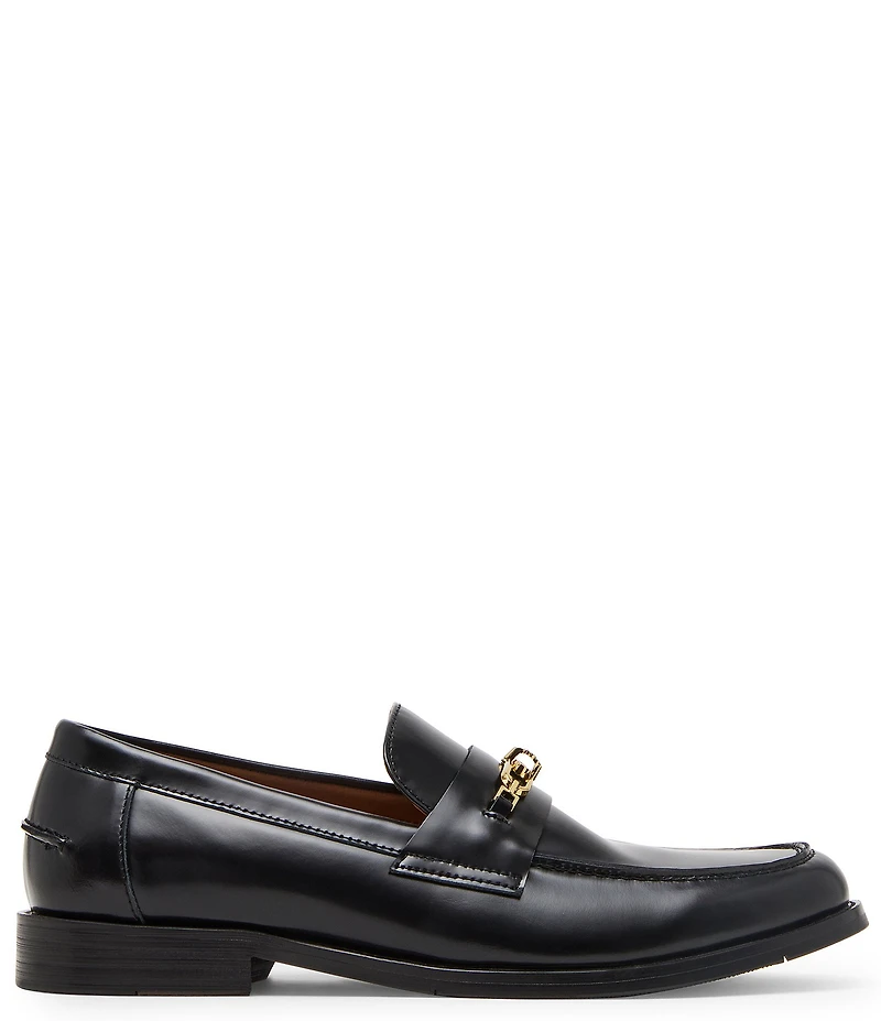 Steve Madden Men's Norton Leather Bit Buckle Dress Loafers