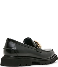 Steve Madden Men's Nubia Leather Chain Hardware Lug Loafers