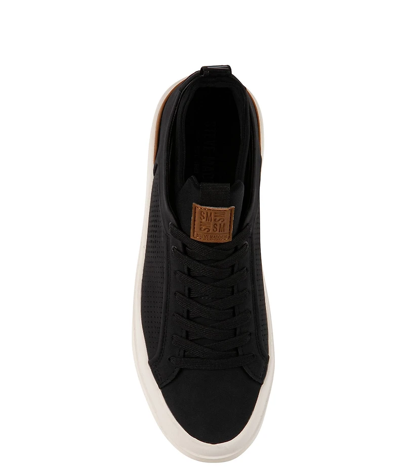Steve Madden Men's Oasys Perforated Suede Lace Up Sneakers