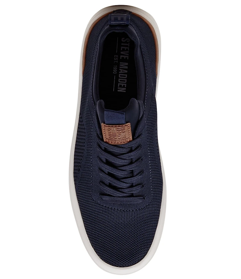 Steve Madden Men's Odyssee Perforated Knit Lace Up Sneakers