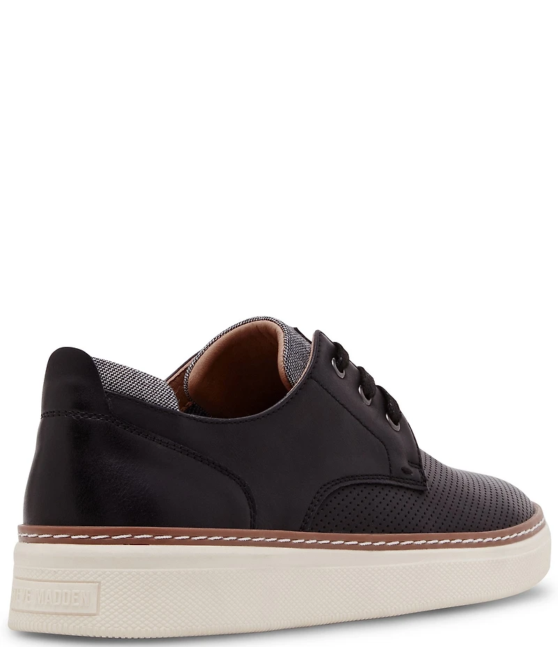 Steve Madden Men's Ormani Perforated Leather Lace Up Sneakers