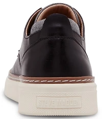 Steve Madden Men's Ormani Perforated Leather Lace Up Sneakers