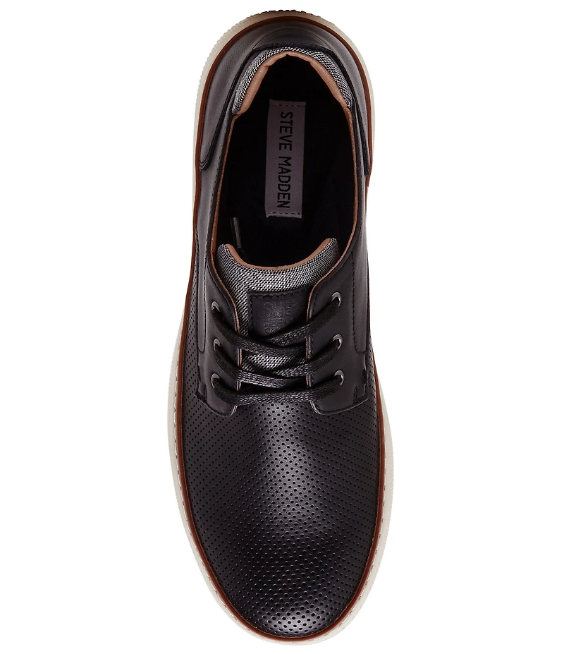 Steve Madden Men's Ormani Perforated Leather Lace Up Sneakers