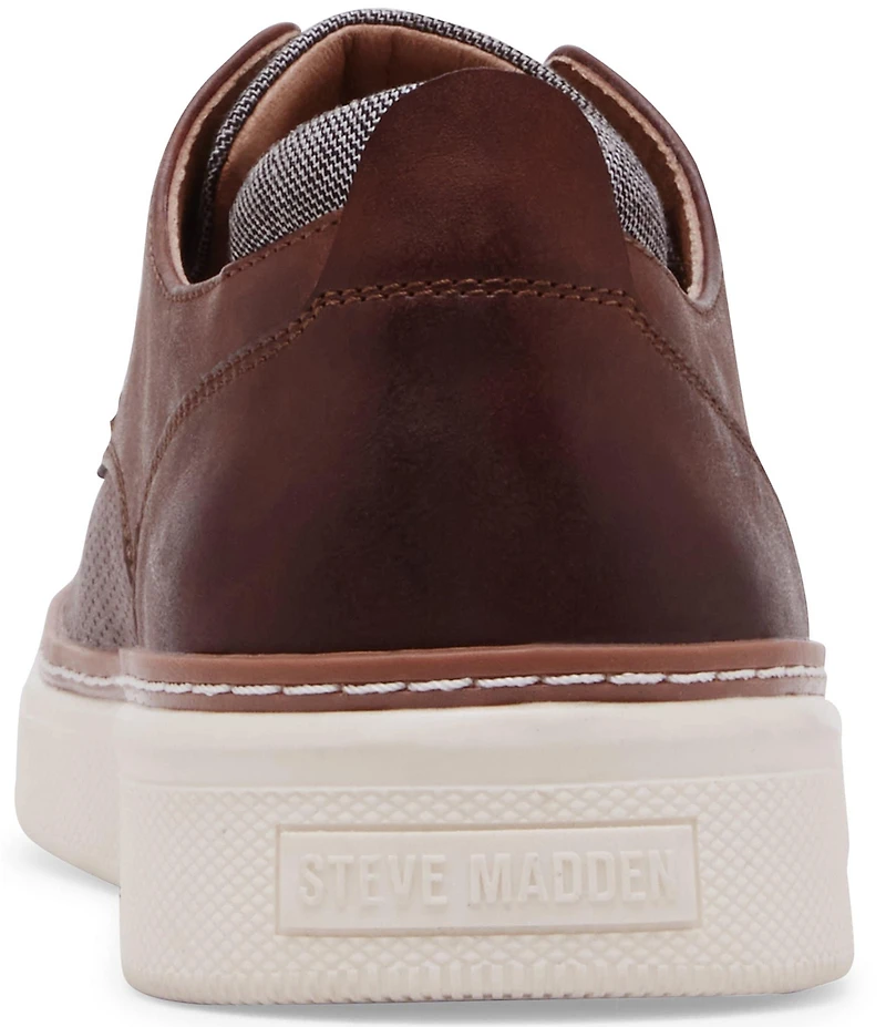 Steve Madden Men's Ormani Perforated Leather Lace Up Sneakers