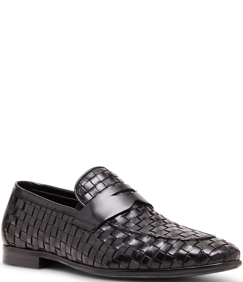 Steve Madden Men's Playa Woven Leather Dress Penny Loafers