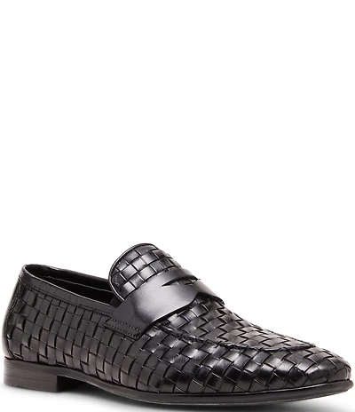 Steve Madden Men's Playa Woven Leather Dress Penny Loafers