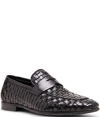 Steve Madden Men's Playa Woven Leather Dress Penny Loafers