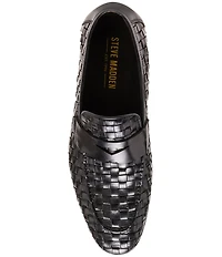 Steve Madden Men's Playa Woven Leather Dress Penny Loafers