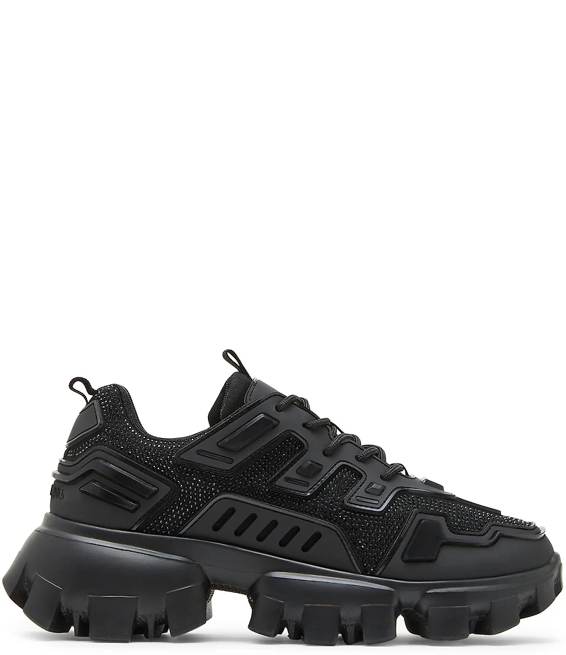Steve Madden Men's Ponce Rhinestone Lace Up Chunky Sole Fashion Sneakers