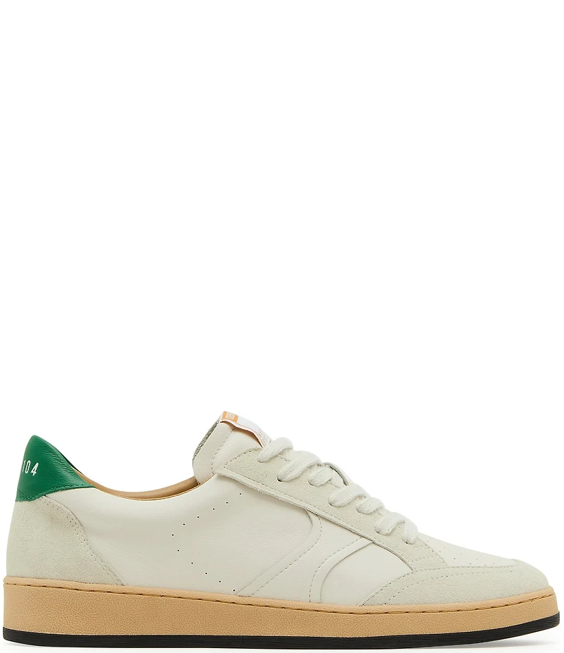 Steve Madden Men's Prismo Leather and Suede Perforated Detail Lace Up Sneakers