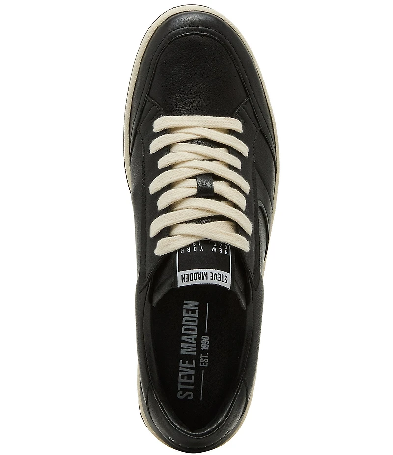 Steve Madden Men's Prismo Leather Perforated Detail Lace Up Sneakers