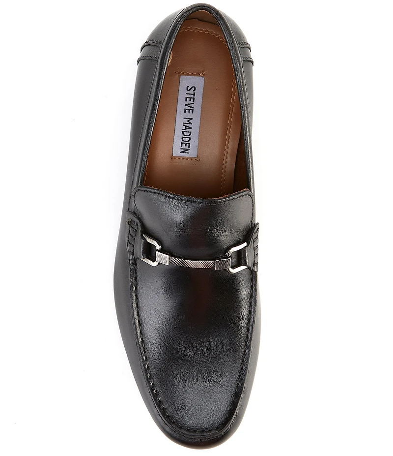 Steve Madden Men's Privacy Burnished Leather Bit Buckle Loafers