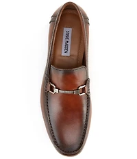 Steve Madden Men's Privacy Burnished Leather Bit Buckle Loafers