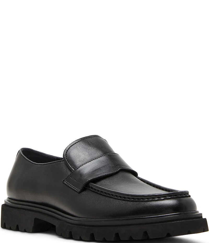 Steve Madden Men's Reynolds Leather Lug Penny Loafers