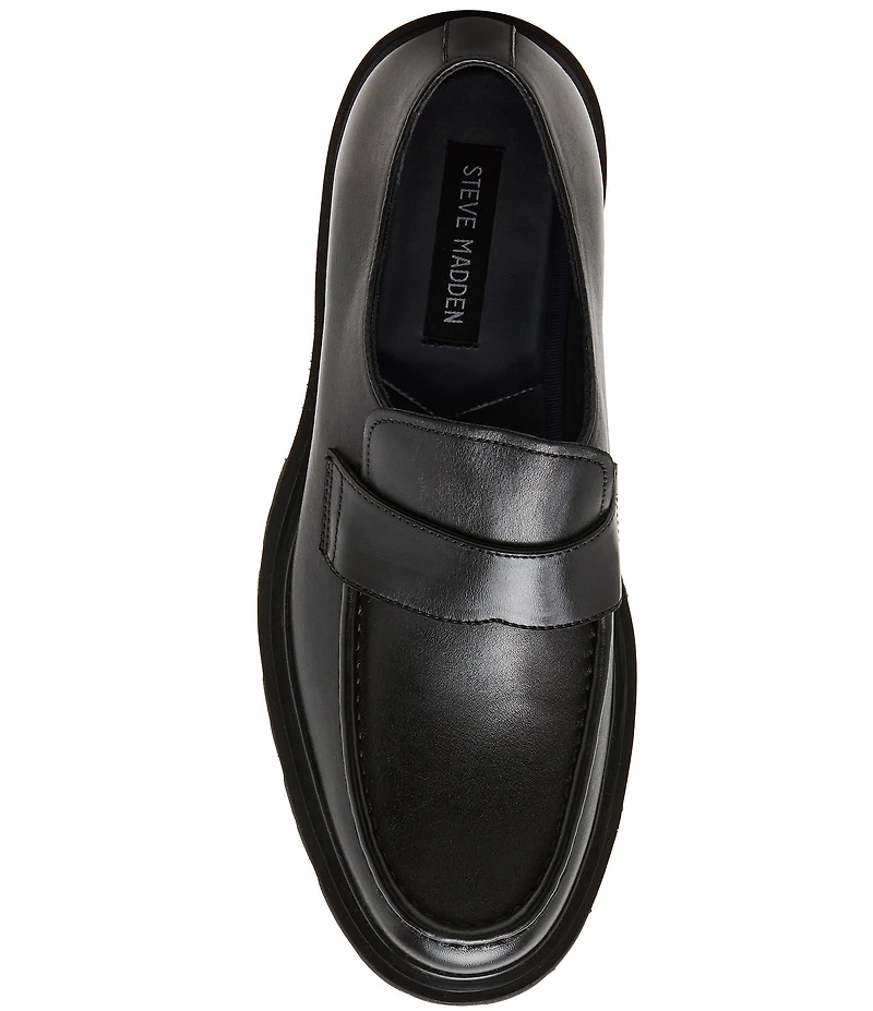 Steve Madden Men's Reynolds Leather Lug Penny Loafers