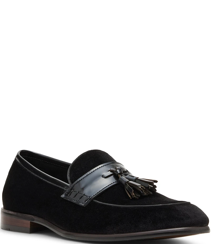 Steve Madden Men's Salinas Velvet Tassel Dress Slip On Loafers