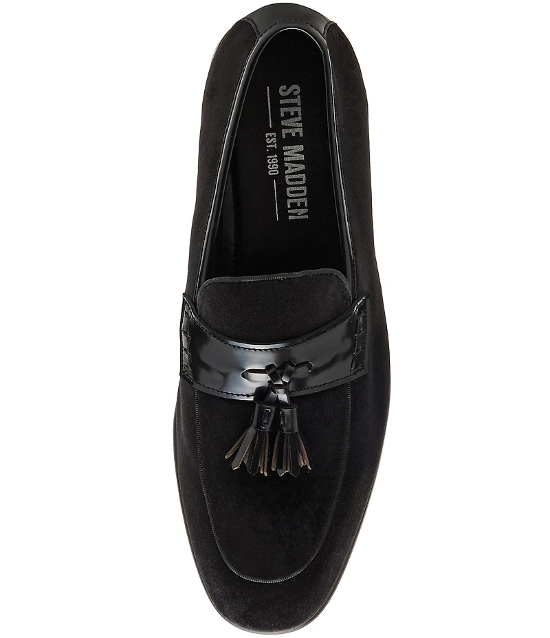 Steve Madden Men's Salinas Velvet Tassel Dress Slip On Loafers