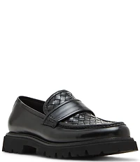 Steve Madden Men's Strandd Leather Woven Lug Loafers