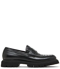 Steve Madden Men's Strandd Leather Woven Lug Loafers