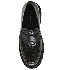 Steve Madden Men's Strandd Leather Woven Lug Loafers