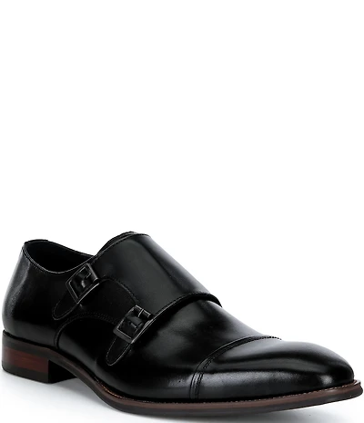Steve Madden Men's Tidus Leather Double Monk Strap Dress Shoes