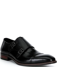 Steve Madden Men's Tidus Leather Double Monk Strap Dress Shoes