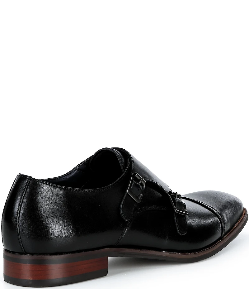 Steve Madden Men's Tidus Leather Double Monk Strap Dress Shoes