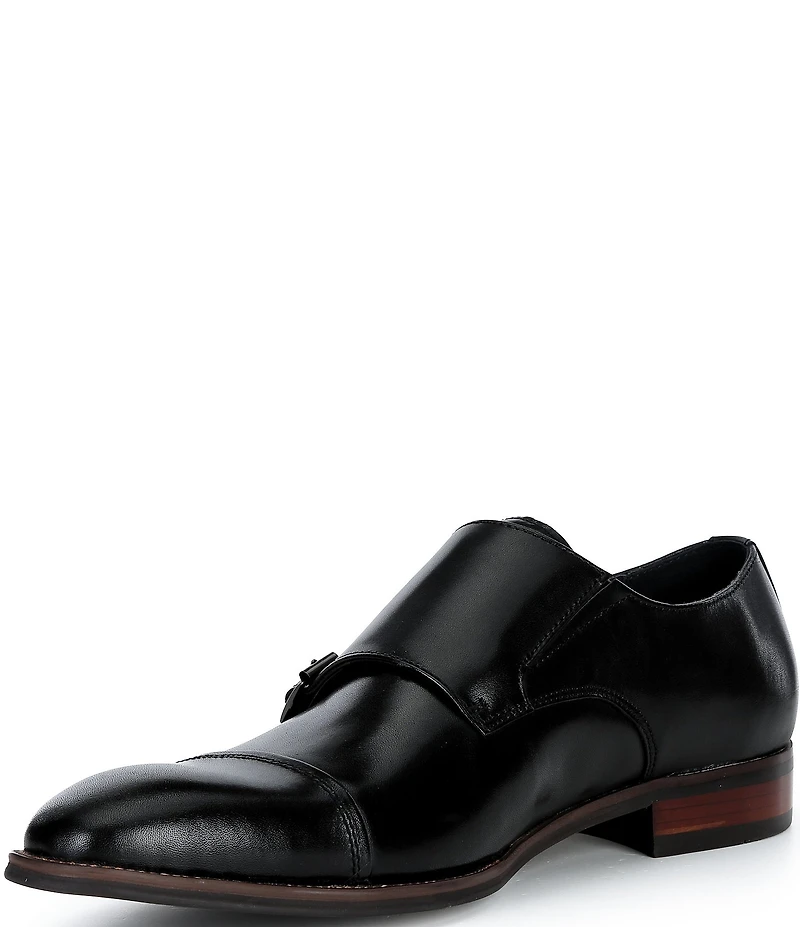 Steve Madden Men's Tidus Leather Double Monk Strap Dress Shoes