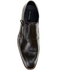 Steve Madden Men's Tidus Leather Double Monk Strap Dress Shoes