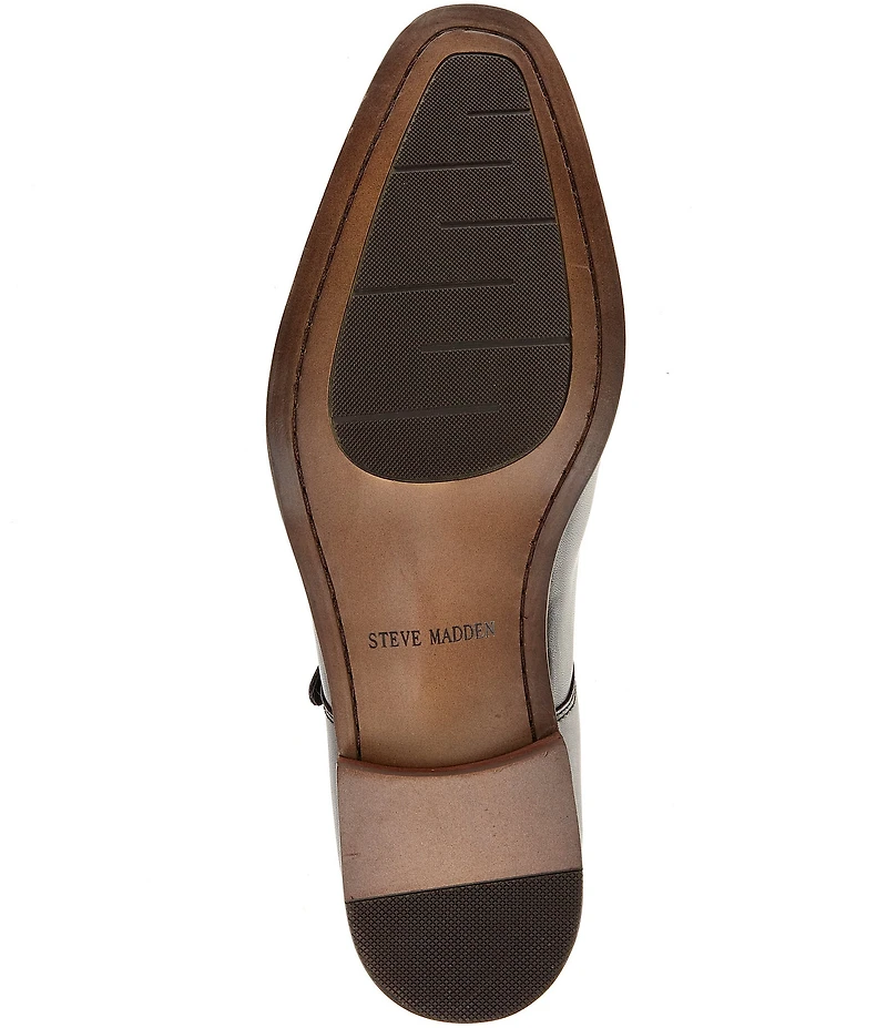Steve Madden Men's Tidus Leather Double Monk Strap Dress Shoes