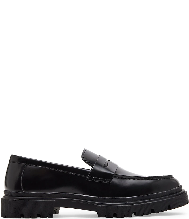 Steve Madden Men's Zephyr Leather Lug Penny Loafers
