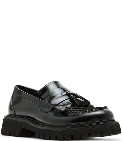 Steve Madden Men's Zev Leather Tassel Kiltie Lug Loafers