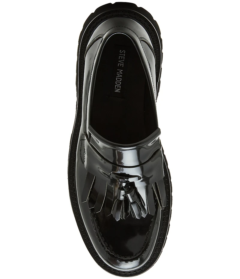 Steve Madden Men's Zev Leather Tassel Kiltie Lug Loafers