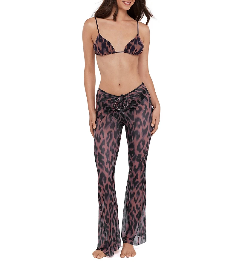 Steve Madden Mesh Adjustable Flare Pants Swim Coverup