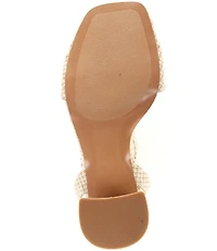 Steve Madden Messa Raffia Ankle Strap Block Heel Dress Sandals