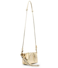 Steve Madden Metallic Ruched Tassle Clutch