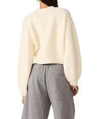 Steve Madden Mica V-Neck Long Sleeve Cropped Sweater