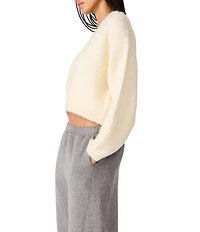 Steve Madden Mica V-Neck Long Sleeve Cropped Sweater