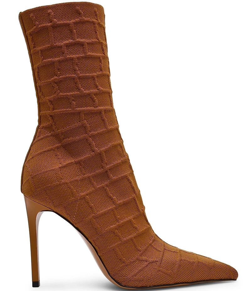 Steve Madden Midnite Croco Pointed Toe Stiletto Booties