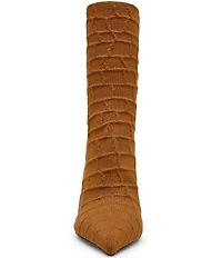 Steve Madden Midnite Croco Pointed Toe Stiletto Booties