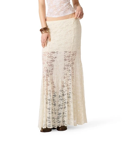 Steve Madden Mirabel Floral Lace Overlay Maxi Skirt