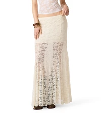 Steve Madden Mirabel Floral Lace Overlay Maxi Skirt