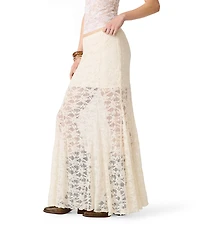 Steve Madden Mirabel Floral Lace Overlay Maxi Skirt
