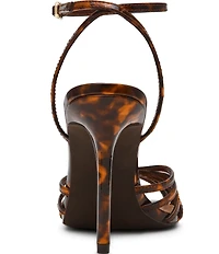 Steve Madden Mizuna Patent Tortoise Print Strappy Stiletto Dress Sandals