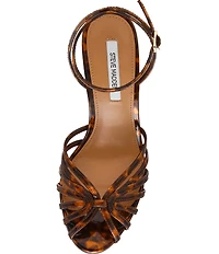 Steve Madden Mizuna Patent Tortoise Print Strappy Stiletto Dress Sandals